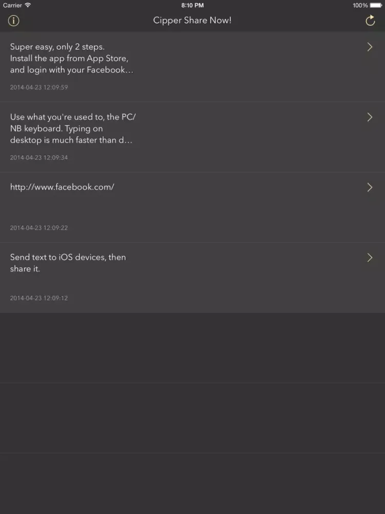 Capturas de pantalla de Share Now! iPad 