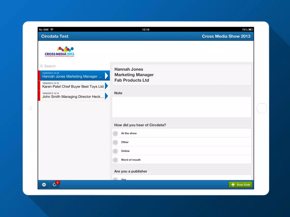 Circdata LiveLeads iPad  سکرین شاٹس