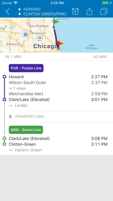 Tangkapan skrin ezRide Chicago CTA Transit