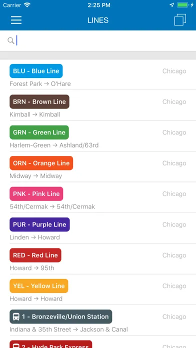 Tangkapan skrin ezRide Chicago CTA Transit