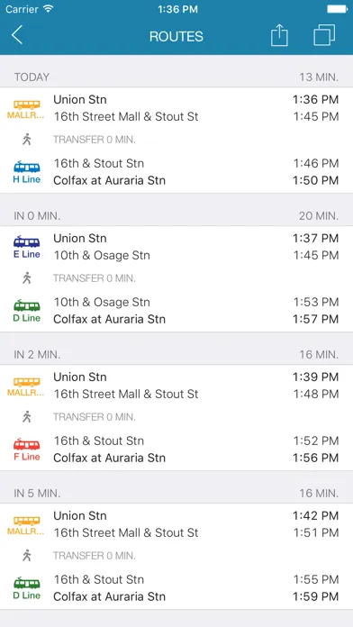 ezRide Denver - RTD Transit应用截图