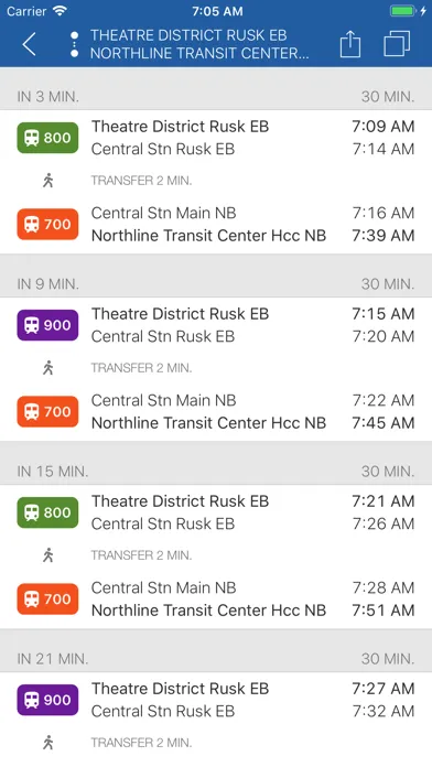 Tangkapan layar ezRide Houston METRO - Transit
