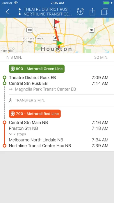 Tangkapan layar ezRide Houston METRO - Transit