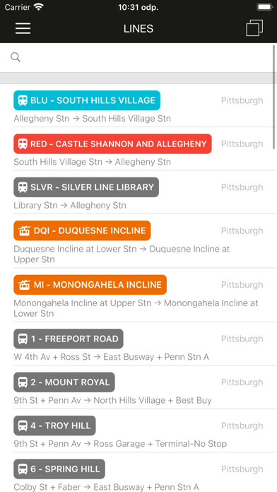 ezRide Pittsburgh PRT Screenshots