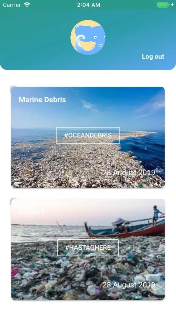 Capturas de tela do Marine Debris Reporter