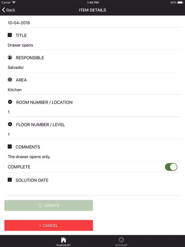 Circle Punch List iPad  স্ক্রিনশট
