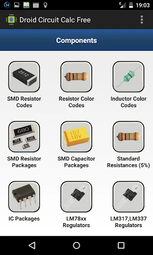 Droid Circuit Calc Pro Screenshots