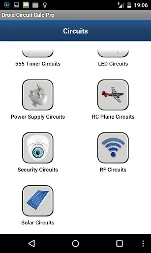 Droid Circuit Calc Pro Screenshots