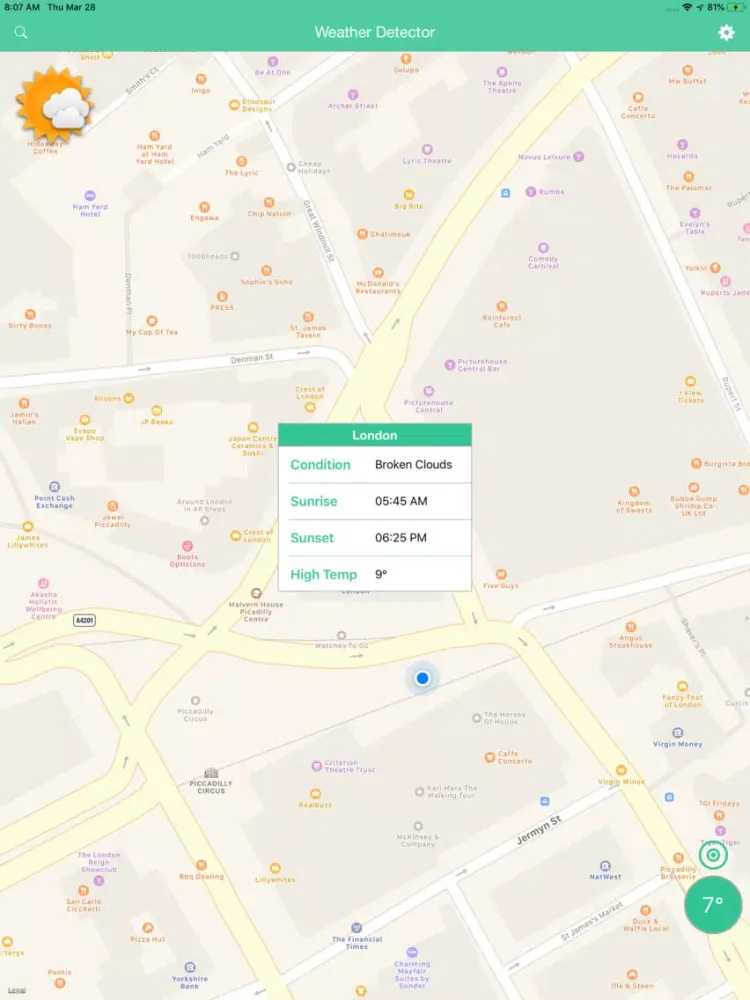 Weather Detector iPad  سکرین شاٹس