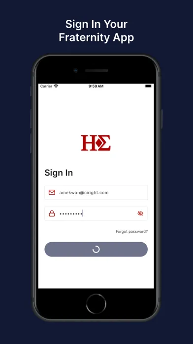 Tangkapan layar Fraternity App