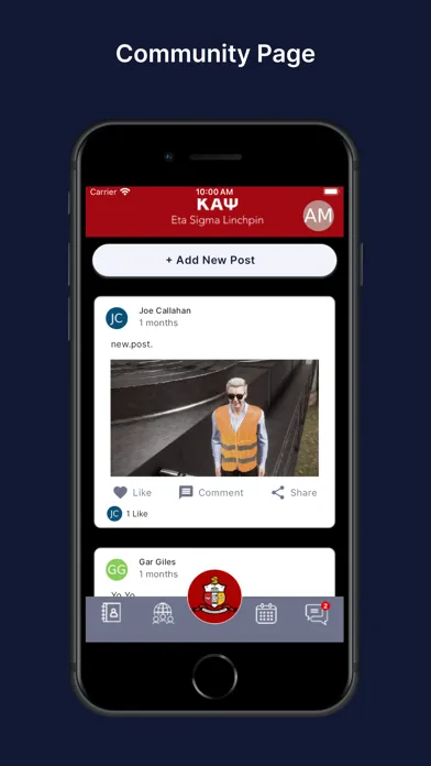 Tangkapan layar Fraternity App