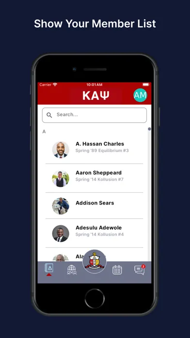 Tangkapan layar Fraternity App