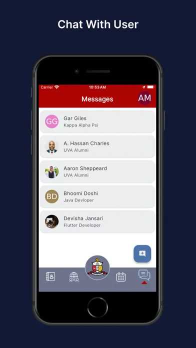 Tangkapan layar Fraternity App