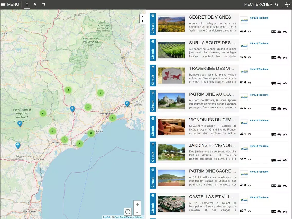 Routes des vins en Languedoc iPad  Screenshots