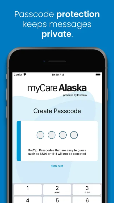 Capturas de tela do myCare Alaska