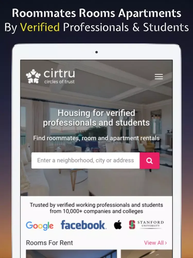 Cirtru: Roommate & Room Finder iPad  سکرین شاٹس