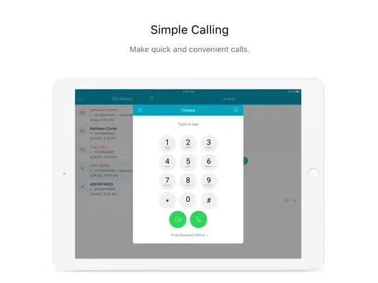 Webex Calling iPad  Screenshots