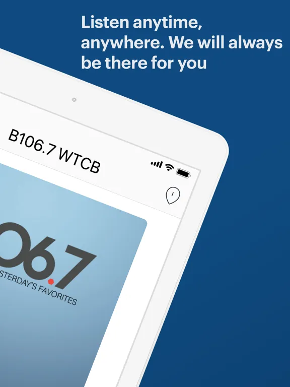 Tangkapan skrin B106.7 WTCB iPad 