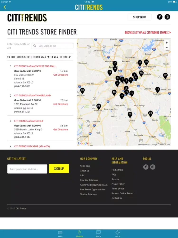 CITI TRENDS Mobile iPad 应用截图