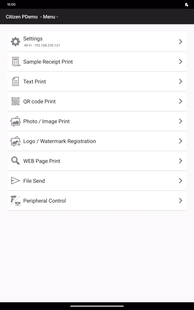 Citizen PDemo for POS Printer Screenshots