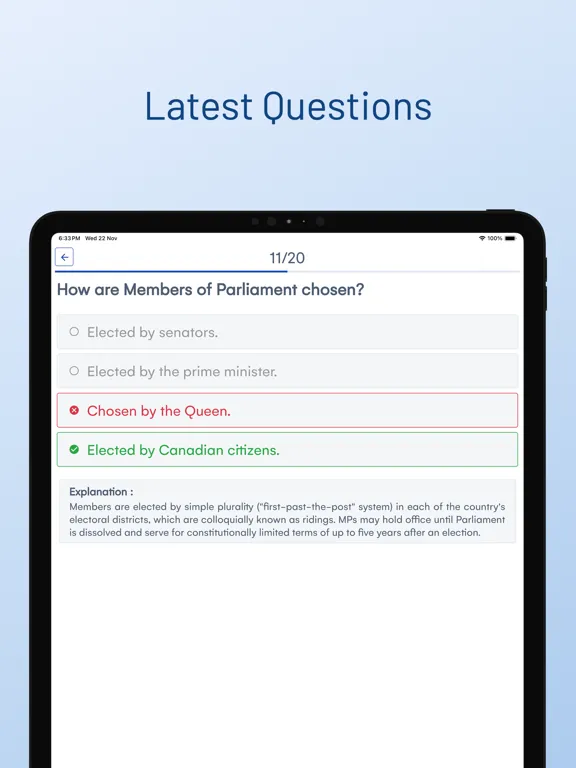 Canadian Citizenship Exam Prep iPad  Screenshots