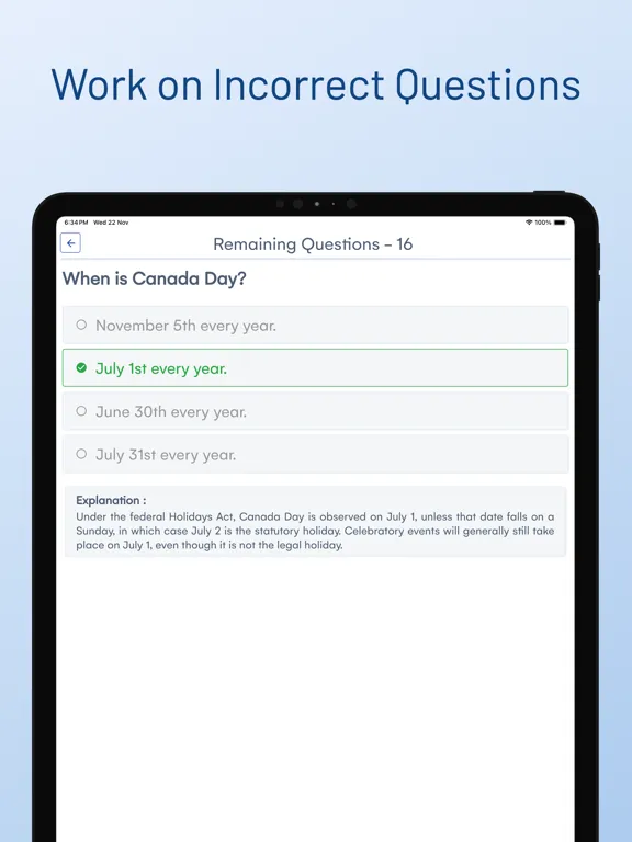 Canadian Citizenship Exam Prep iPad  Screenshots