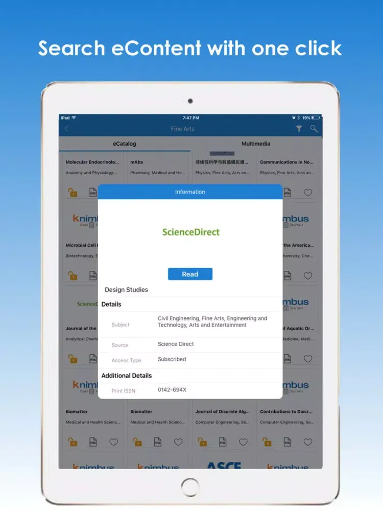Tangkapan skrin CITK eLibrary iPad 