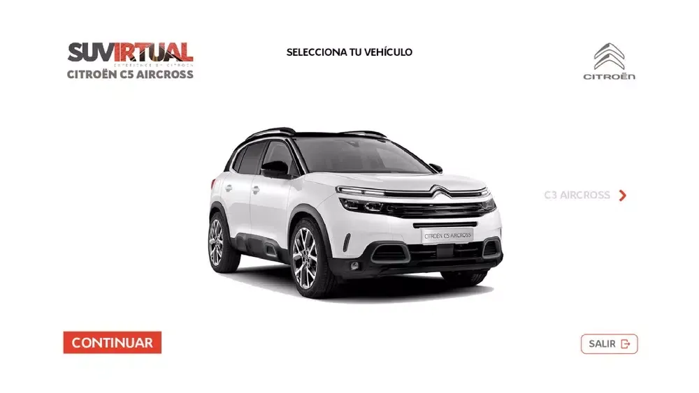 Screenshot di SUVIRTUAL EXPERIENCE CITROËN