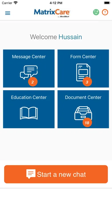 Ảnh chụp màn hình của MatrixCare Link