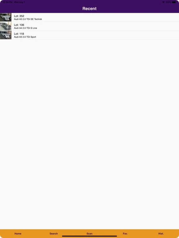 Capturas de tela do City Auction Group iPad 