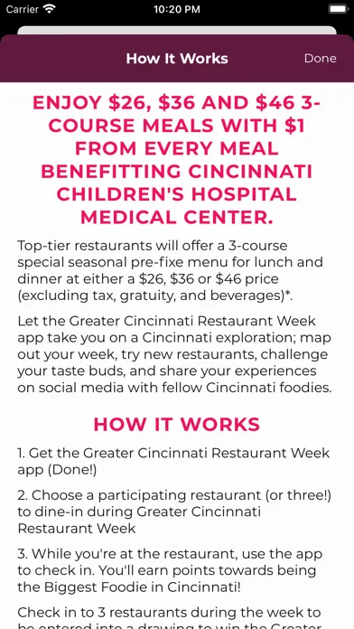 Cincinnati Restaurant Week স্ক্রিনশট