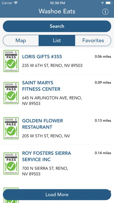 Washoe Eats Screenshots