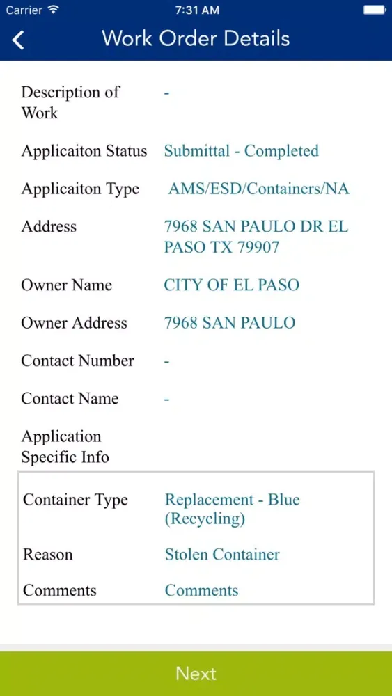 El Paso Container App سکرین شاٹس