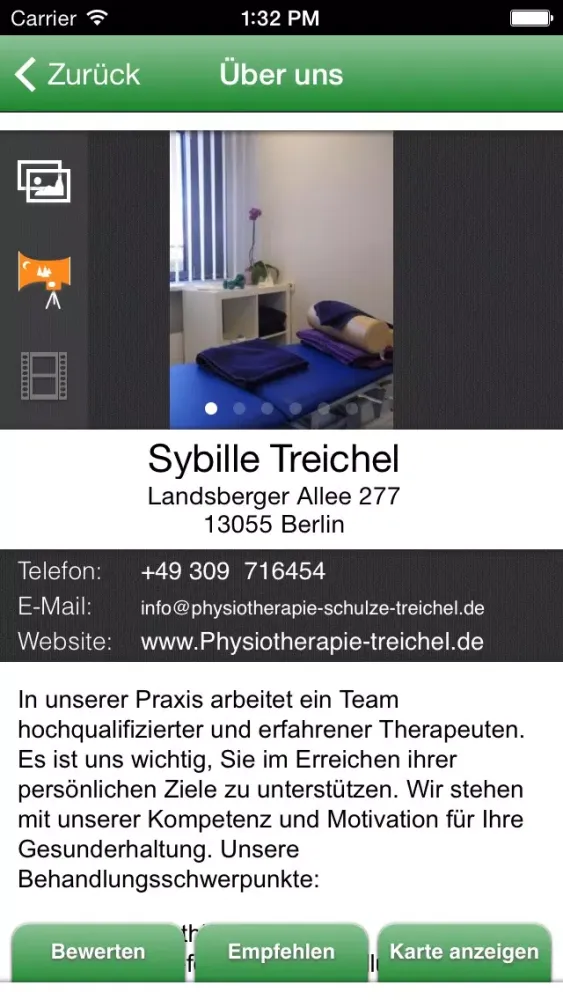 Capturas de tela do Praxis für Physiotherapie Sybille Treichel