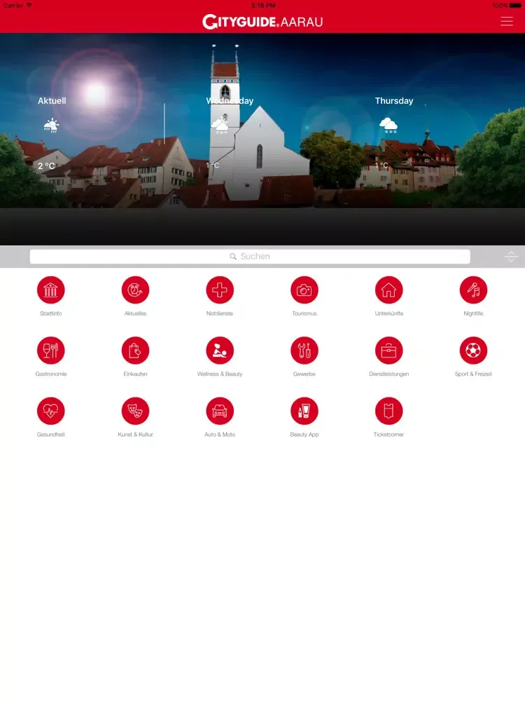 Ảnh chụp màn hình của Aarau iPad 