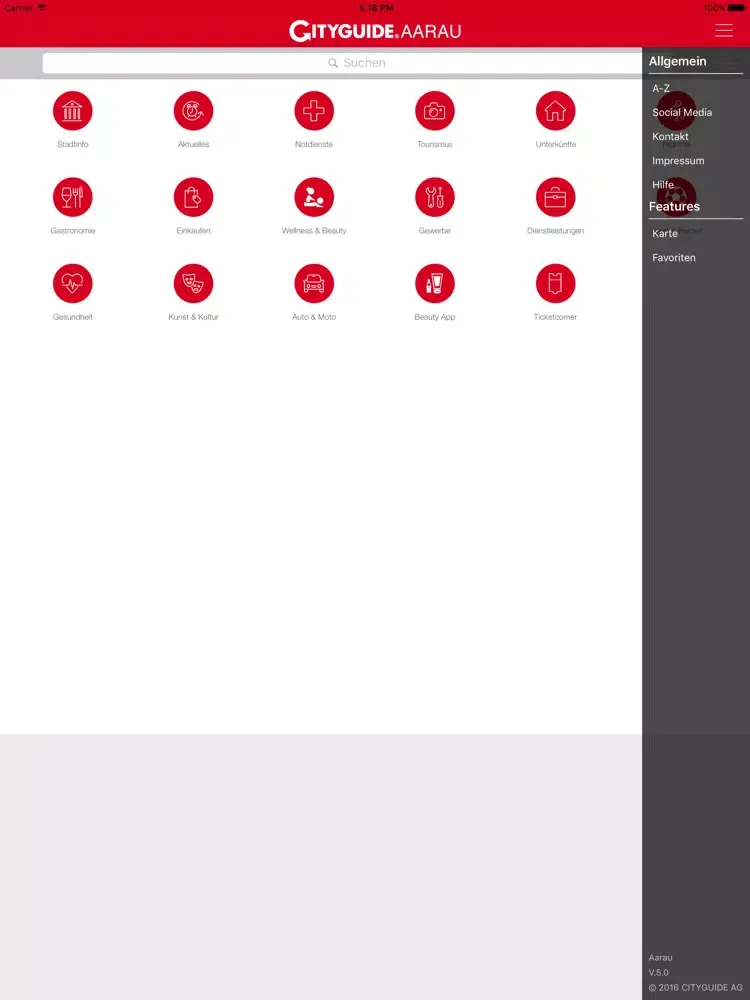 Ảnh chụp màn hình của Aarau iPad 