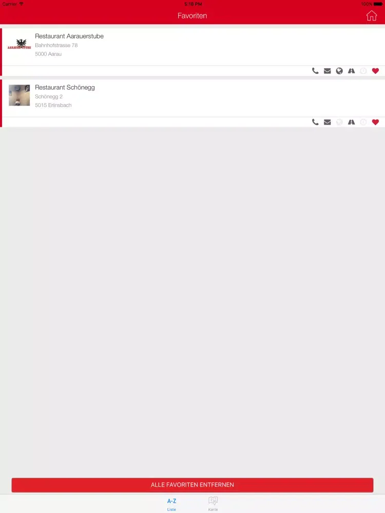 Ảnh chụp màn hình của Aarau iPad 