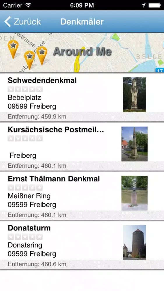 Freiberg App Screenshots