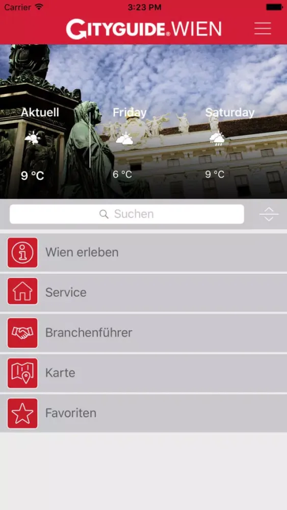Capturas de tela do Wien App