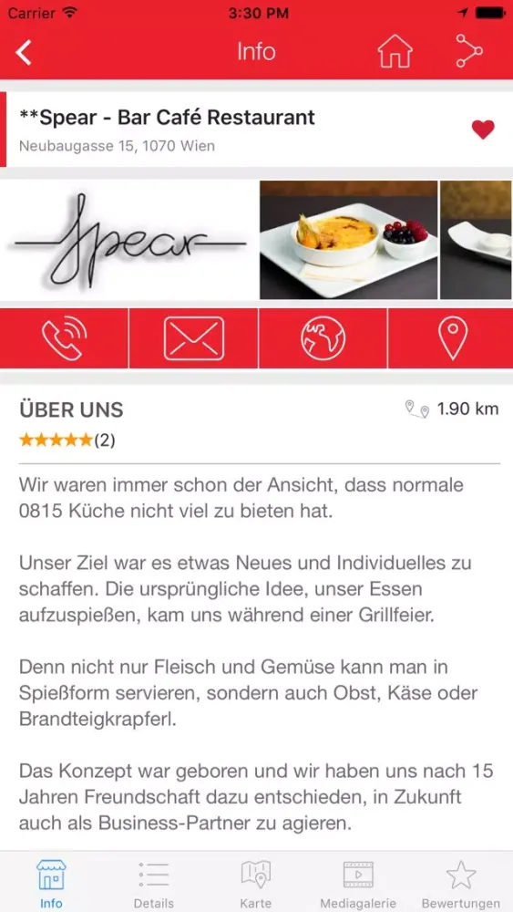 Capturas de tela do Wien App