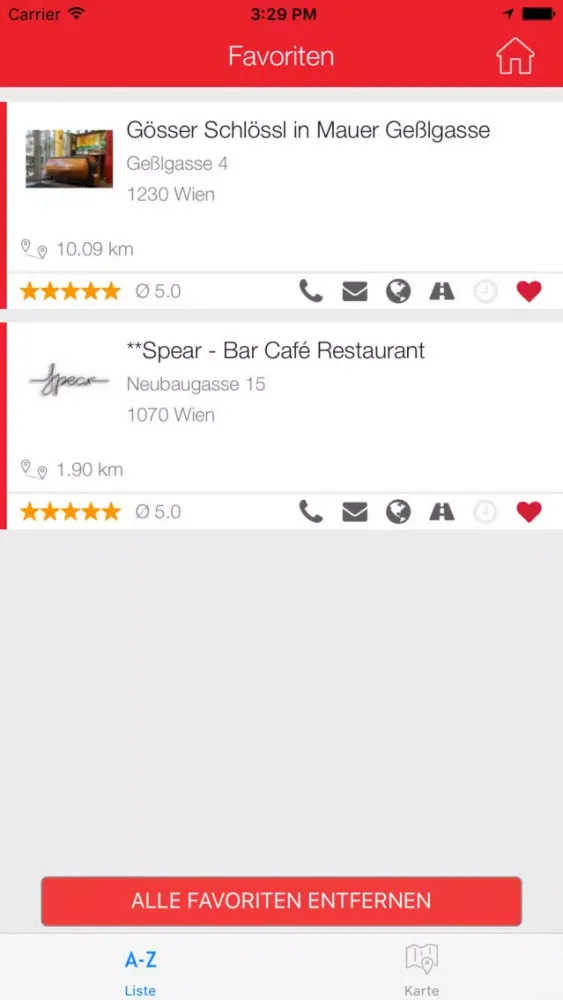 Capturas de tela do Wien App