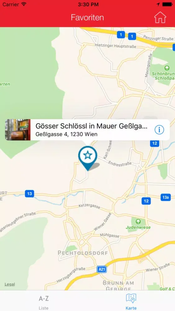 Capturas de tela do Wien App