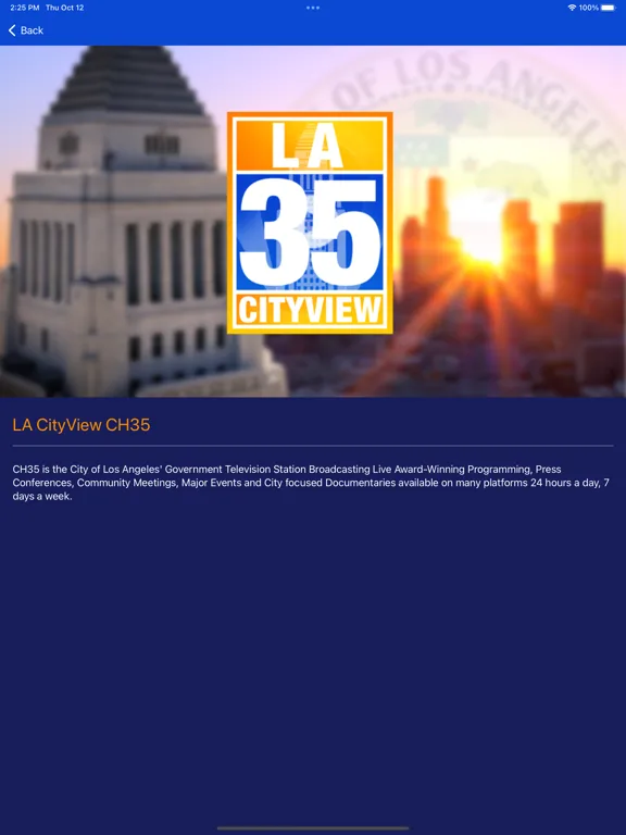 LA CityView CH35 iPad  Screenshots