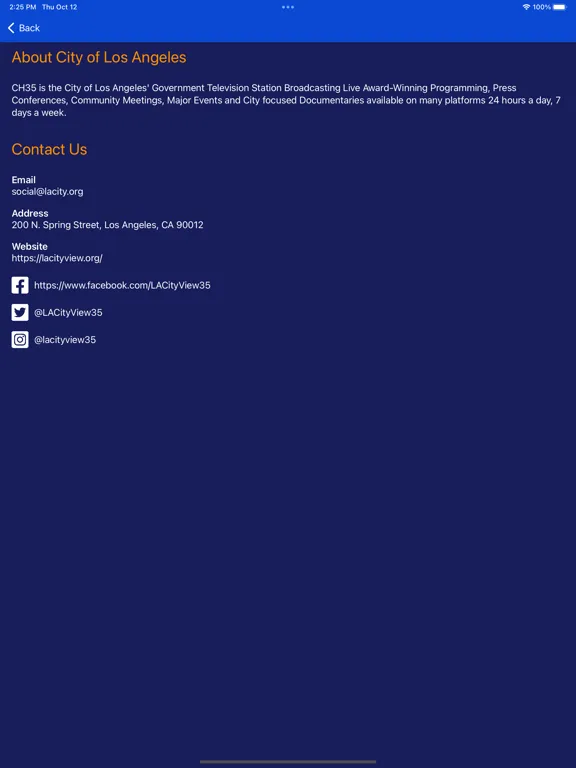 LA CityView CH35 iPad  Screenshots