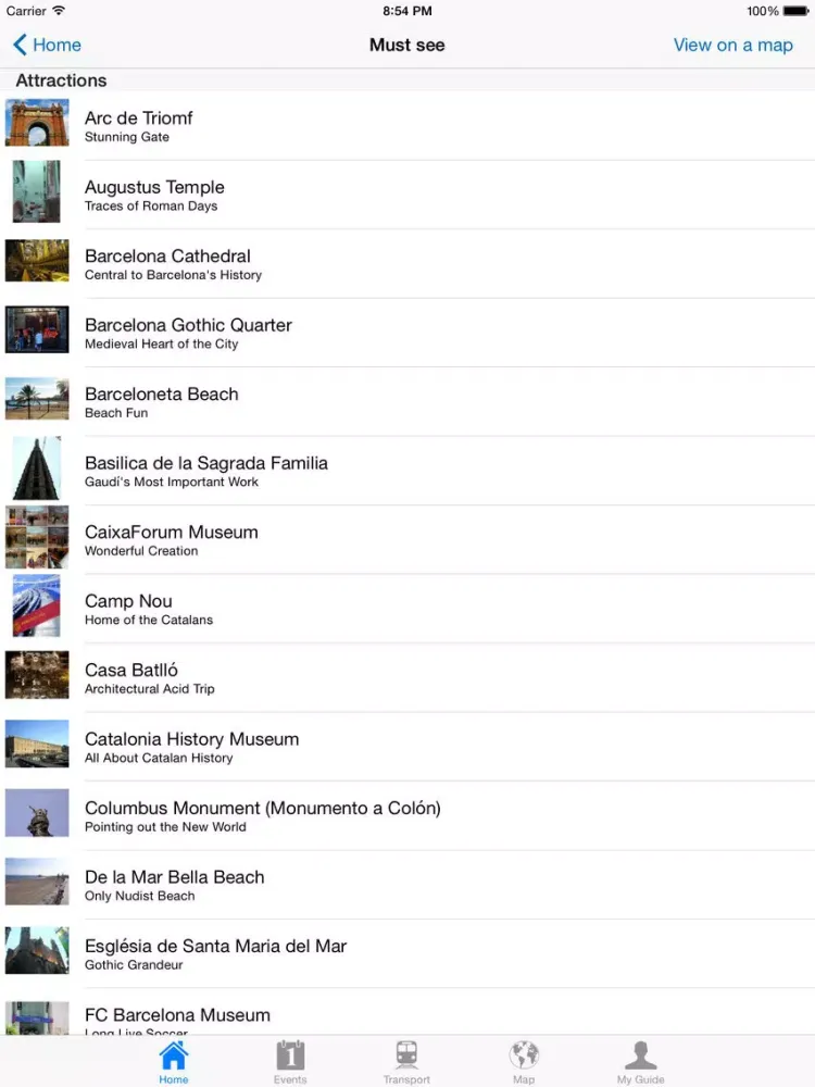 Capturas de tela do Barcelona Travel Guide Offline iPad 