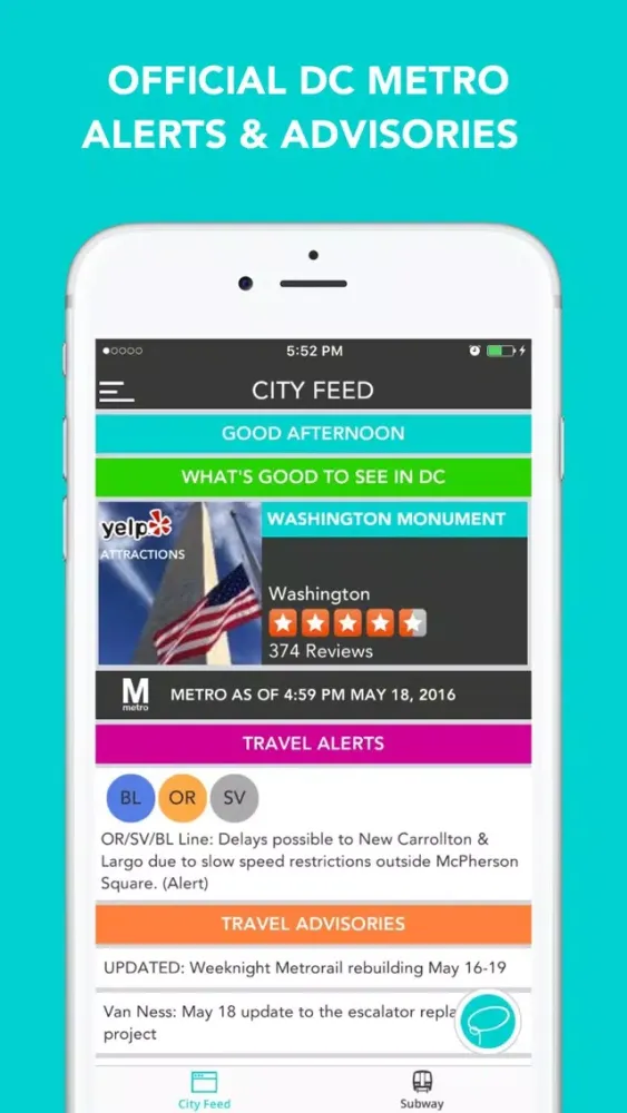 CitySlqr: DC Metro WMATA Transit & Travel App應用截圖