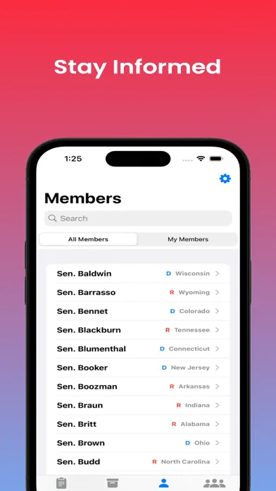 Capturas de pantalla de Congress Vote Tracker