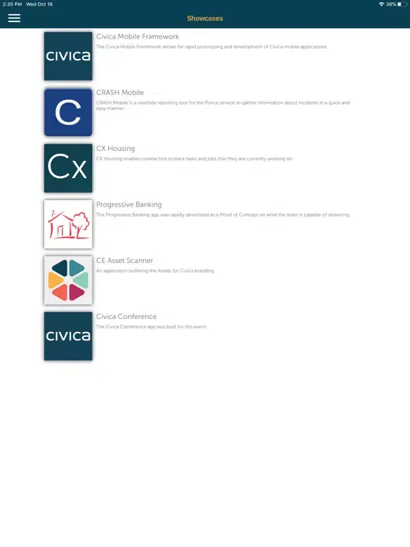 Civica Conference iPad  Screenshots
