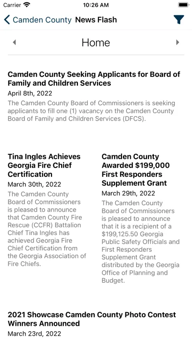 Capturas de tela do Camden County GA