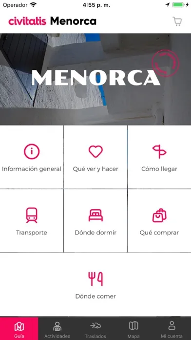 Capturas de tela do Guía de Menorca Civitatis.com